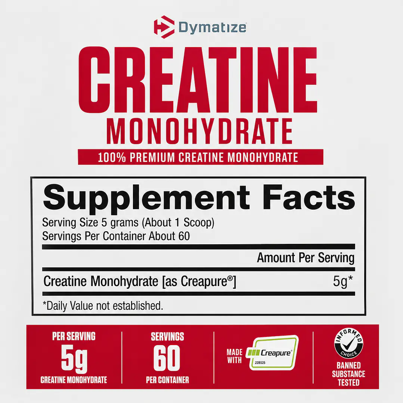 Creatina Creapure Dymatize 300g - 60 Porciones