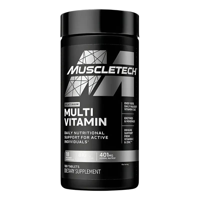 Multivitaminico Platinum 180 Tabletas Muscletech Sabor Sin Sabor