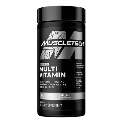 Multivitaminico Platinum 180 Tabletas Muscletech Sabor Sin Sabor