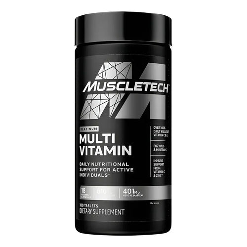 Multivitaminico Platinum 180 Tabletas Muscletech Sabor Sin Sabor