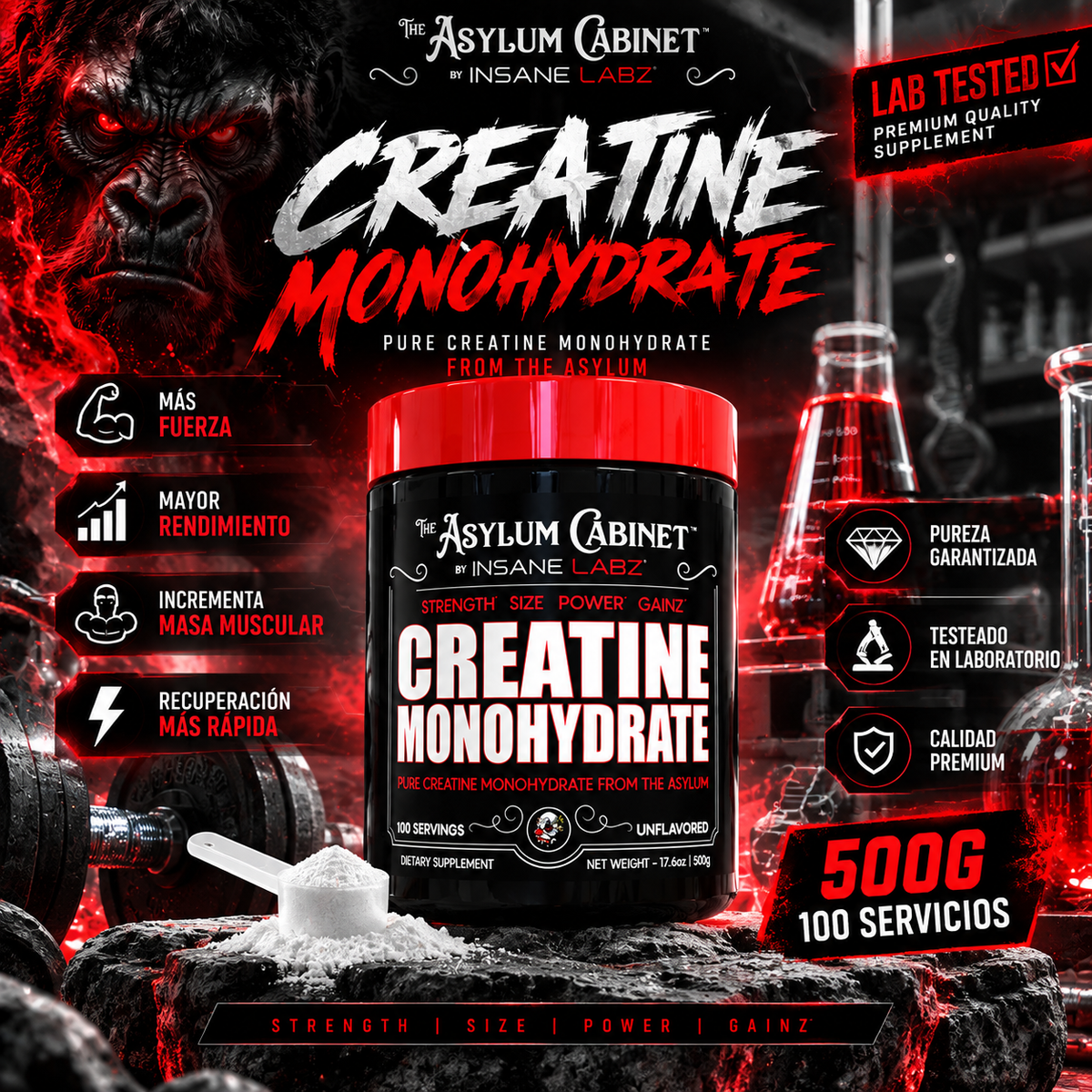 Creatina Insane Labz 500g - 100 Porciones